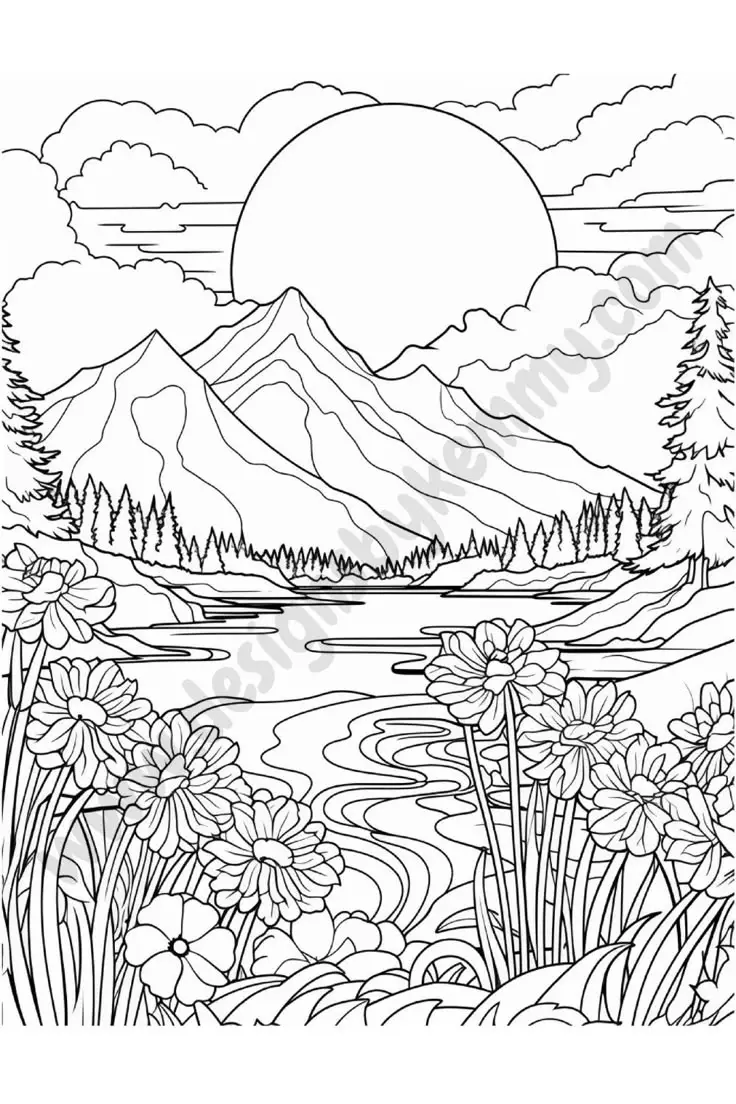 Tranh Tô Màu Phong Cảnh Giúp Giải Trí Cho Người Lớn 30