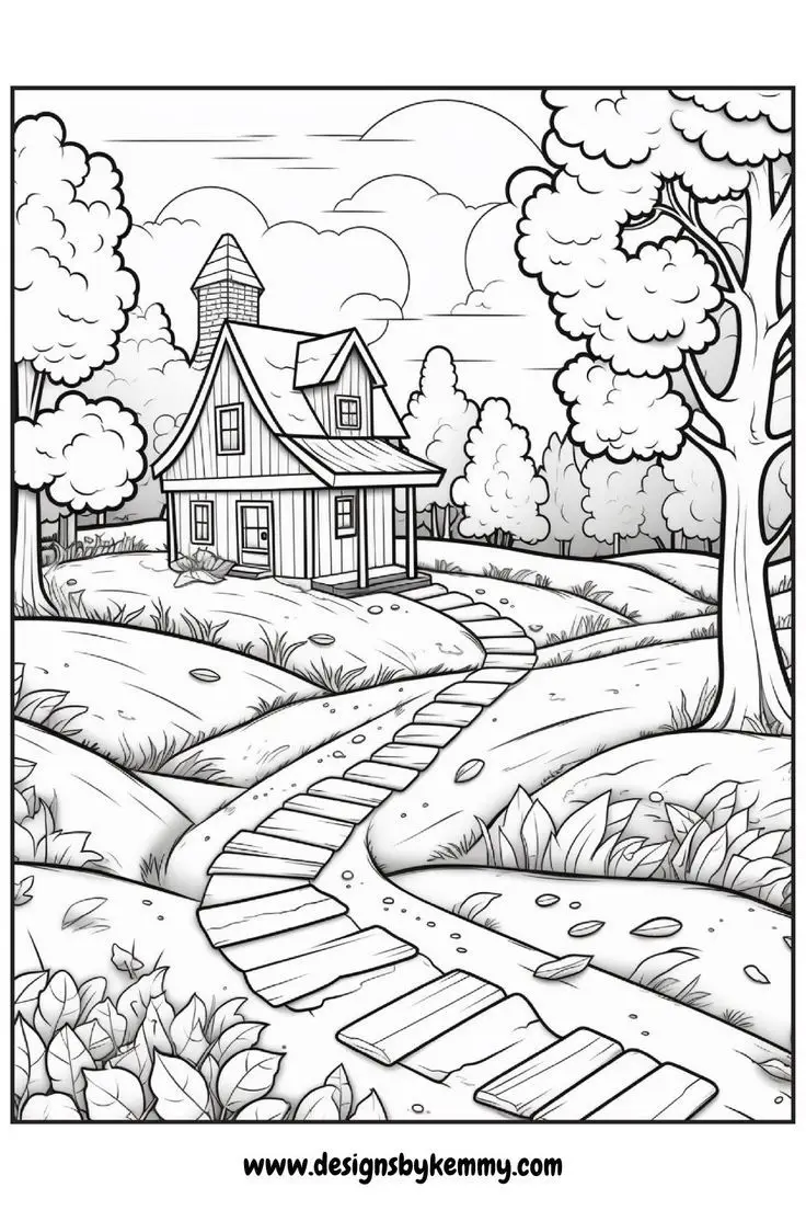 Tranh Tô Màu Phong Cảnh Giúp Giải Trí Cho Người Lớn 66