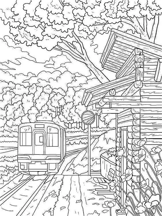 Tranh Tô Màu Phong Cảnh Giúp Giải Trí Cho Người Lớn 67