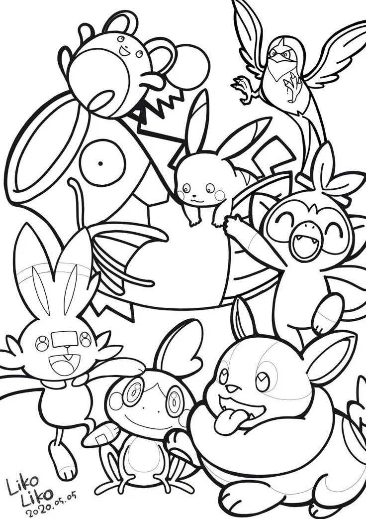 Tranh Tô Màu Pokémon Tiến Hóa Mega: 50 Hình Ảnh Hấp Dẫn 64