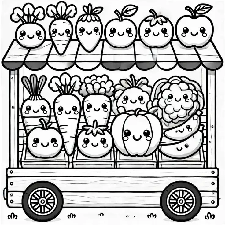 Tranh Tô Màu Rau Củ Quả Tươi Tắn 67