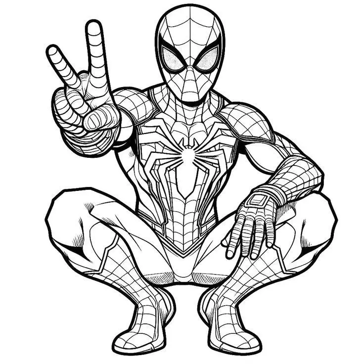 Tranh Tô Màu Spider Man Hành Động Hấp Dẫn 15