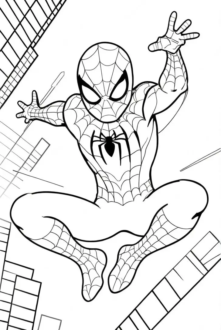 Tranh Tô Màu Spider Man Hành Động Hấp Dẫn 36