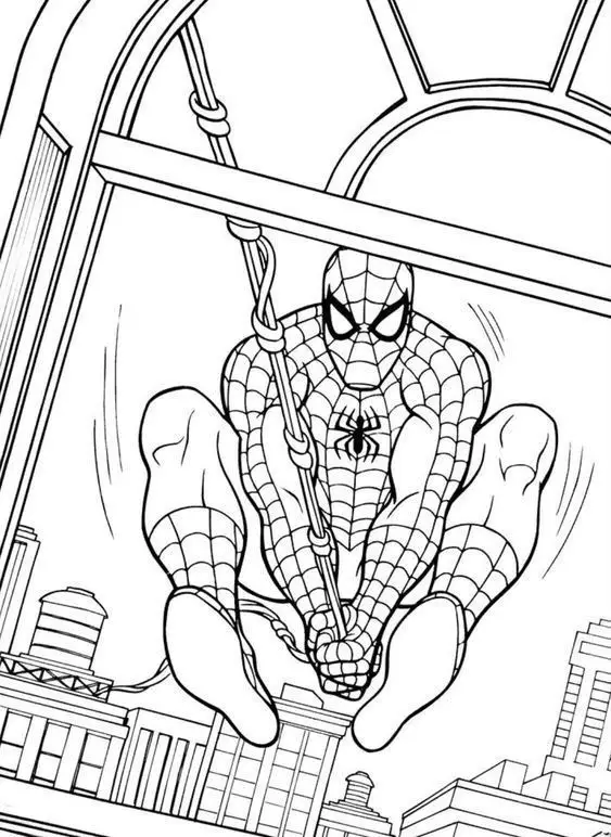 Tranh Tô Màu Spider Man Hành Động Hấp Dẫn 47