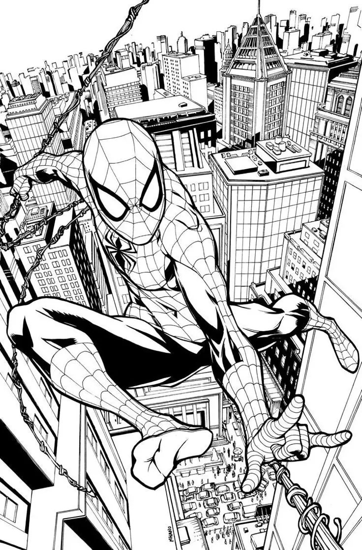 Tranh Tô Màu Spider Man Hành Động Hấp Dẫn 48