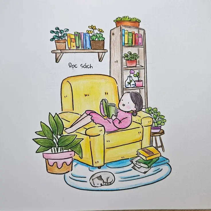Tranh Tô Màu Tô Bình Yên Vẽ Hạnh Phúc - Gợi Ý Tô Màu 16