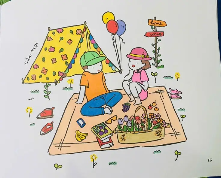 Tranh Tô Màu Tô Bình Yên Vẽ Hạnh Phúc - Gợi Ý Tô Màu 36
