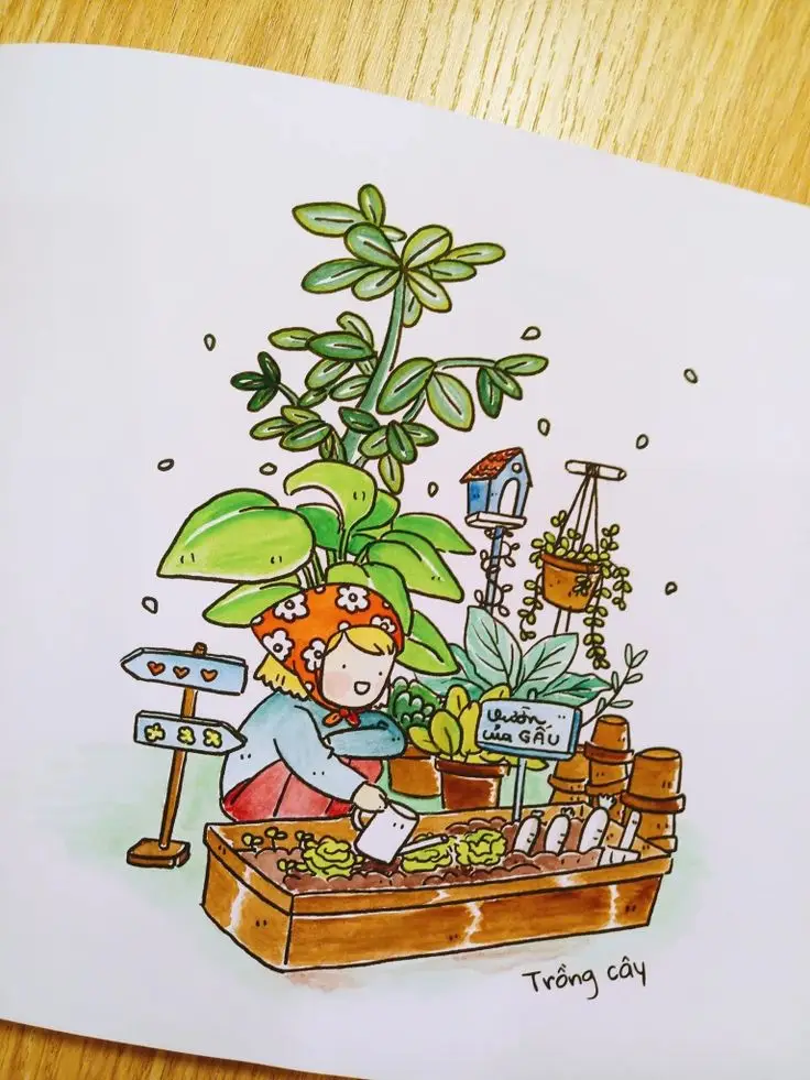 Tranh Tô Màu Tô Bình Yên Vẽ Hạnh Phúc - Gợi Ý Tô Màu 62