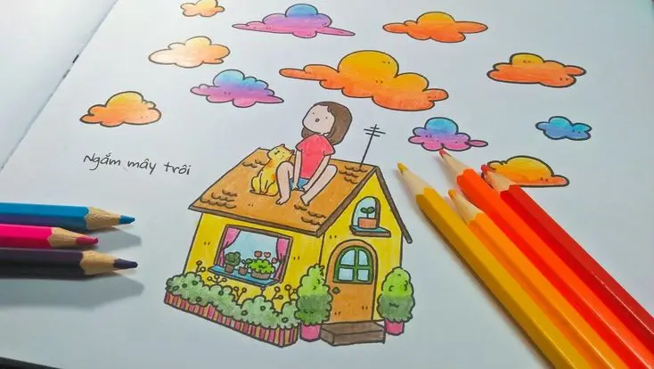 Tranh Tô Màu Tô Bình Yên Vẽ Hạnh Phúc - Gợi Ý Tô Màu 76