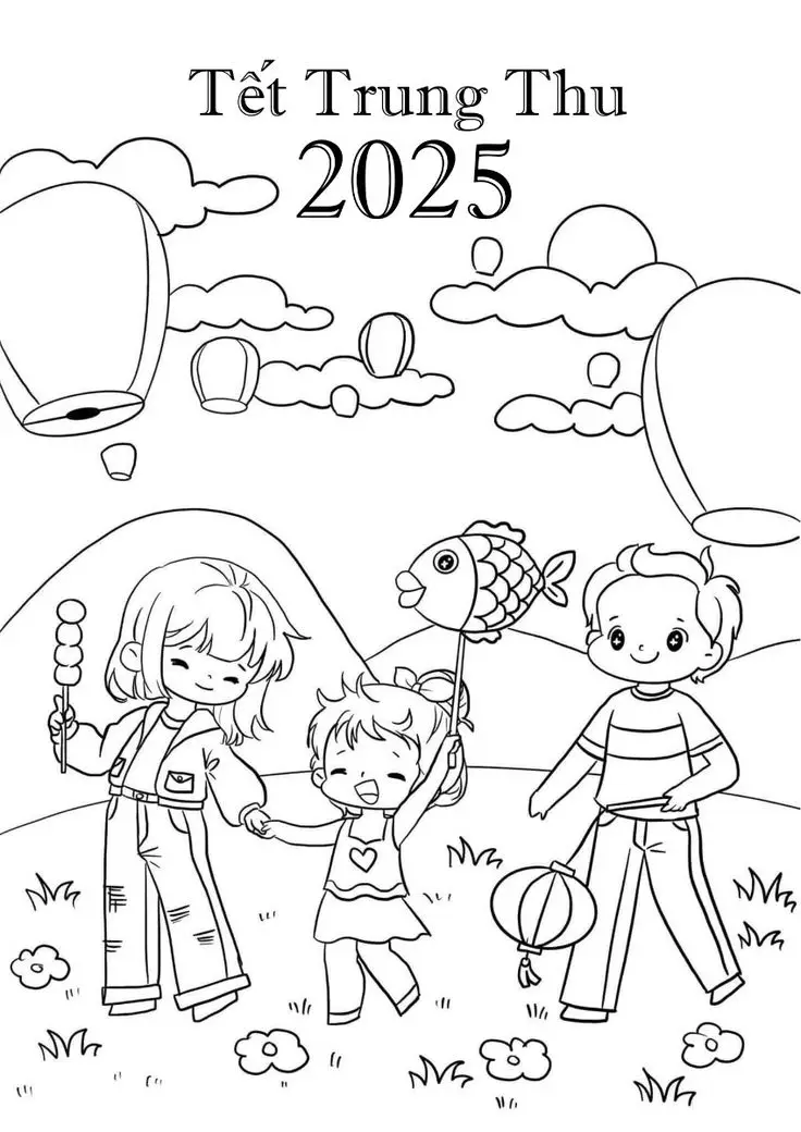 Tranh Tô Màu Trung Thu Lãng Mạn 10