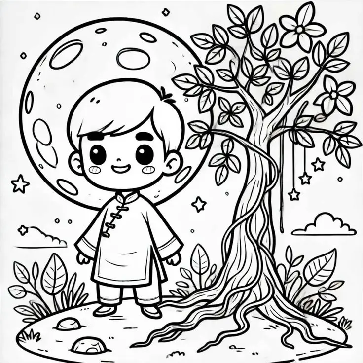 Tranh Tô Màu Trung Thu Lãng Mạn 19