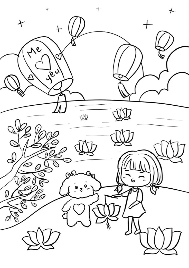 Tranh Tô Màu Trung Thu Lãng Mạn 25