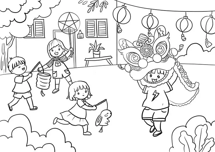 Tranh Tô Màu Trung Thu Lãng Mạn 34