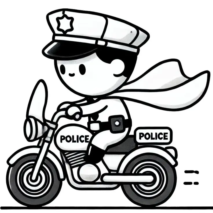 Tranh tô màu xe cảnh sát hấp dẫn cho bé 55