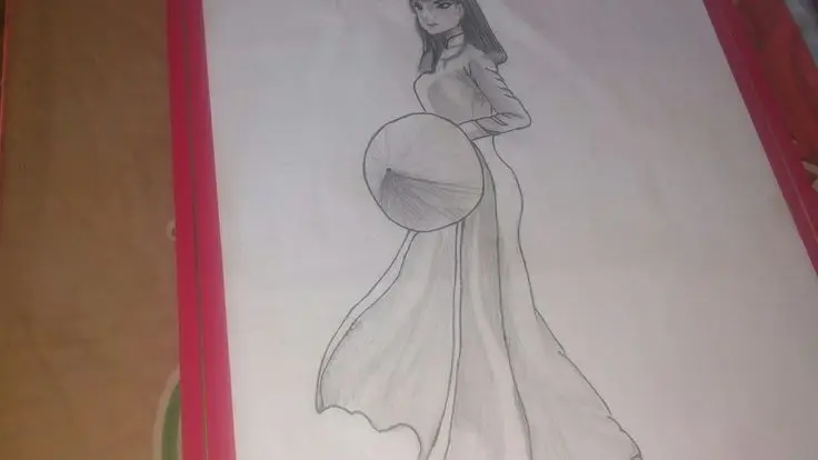 Tranh Vẽ Cô Gái Mặc Áo Dài: Sự Thanh Lịch Trong Từng Đường Nét 23