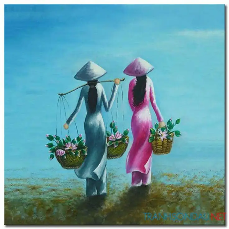 Tranh Vẽ Cô Gái Mặc Áo Dài: Sự Thanh Lịch Trong Từng Đường Nét 34