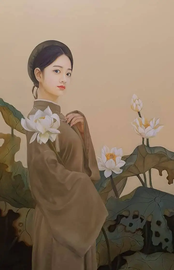Tranh Vẽ Cô Gái Mặc Áo Dài: Sự Thanh Lịch Trong Từng Đường Nét 64