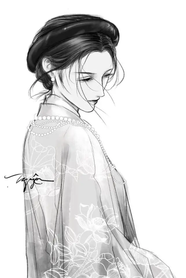 Tranh Vẽ Cô Gái Mặc Áo Dài: Sự Thanh Lịch Trong Từng Đường Nét 66
