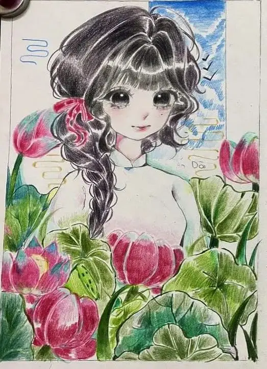 Tranh Vẽ Cô Gái Và Hoa: Sự Hòa Quyện Giữa Con Người Và Thiên Nhiên 16