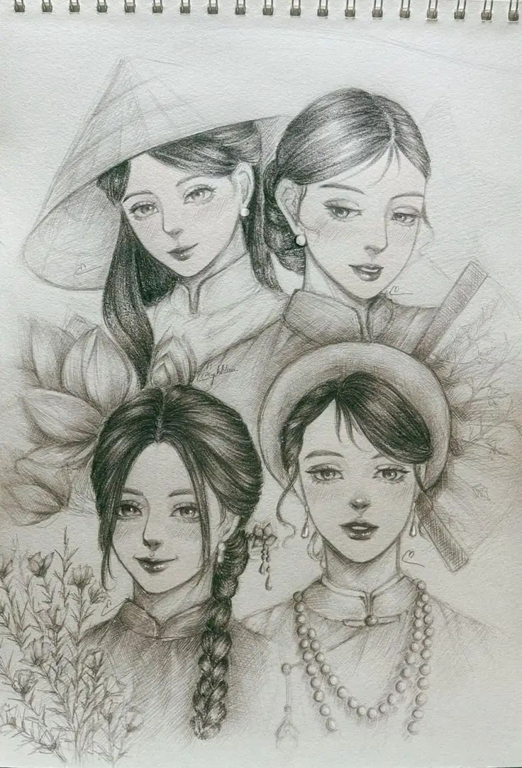 Tranh Vẽ Cô Gái Và Hoa: Sự Hòa Quyện Giữa Con Người Và Thiên Nhiên 37