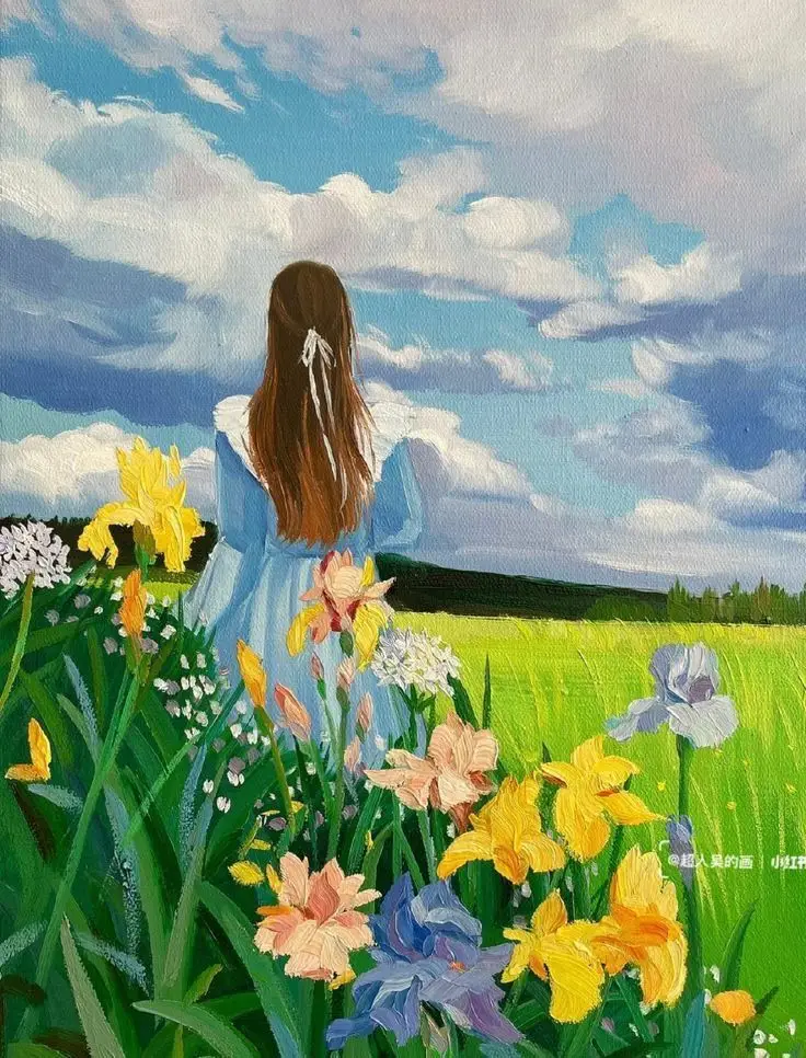Tranh Vẽ Cô Gái Và Hoa: Sự Hòa Quyện Giữa Con Người Và Thiên Nhiên 56