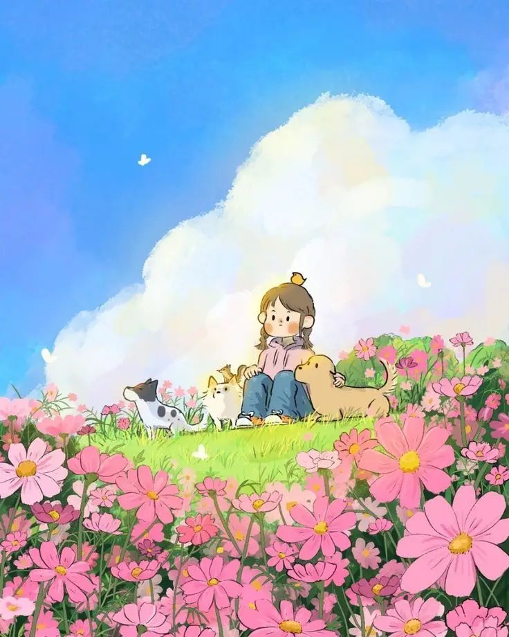 Tranh Vẽ Cô Gái Và Hoa: Sự Hòa Quyện Giữa Con Người Và Thiên Nhiên 61