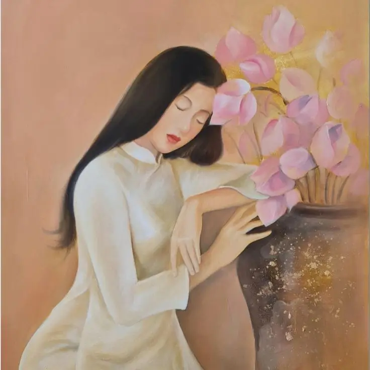 Tranh Vẽ Cô Gái Và Hoa: Sự Hòa Quyện Giữa Con Người Và Thiên Nhiên 71