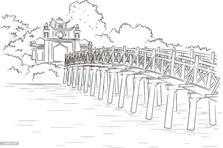 Tranh Vẽ Hồ Gươm Chưa Tô Màu: Hình Ảnh Để Bé Tự Do Thể Hiện Sáng Tạo 1