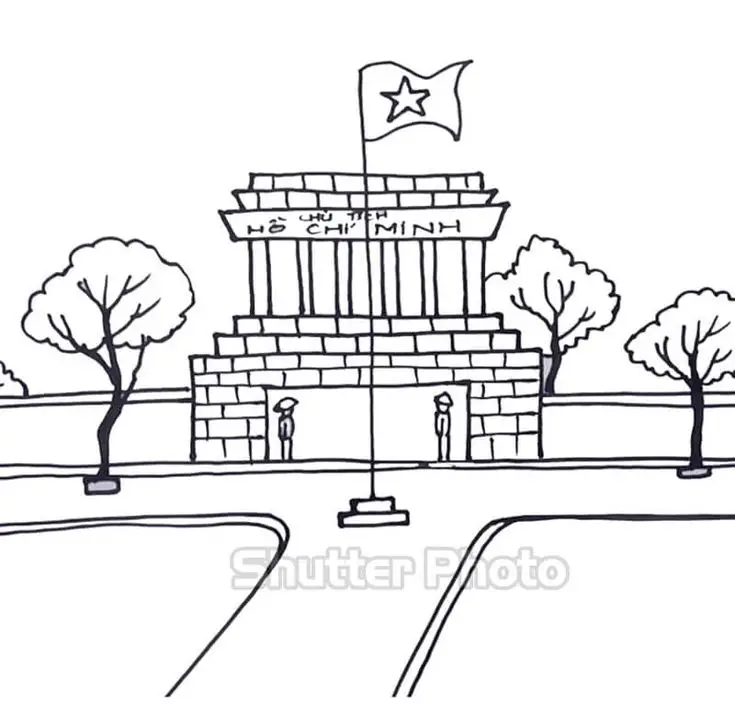 Vẽ Lăng Bác Hồ Chưa Tô Màu - Học Hỏi Lịch Sử Cho Trẻ 12