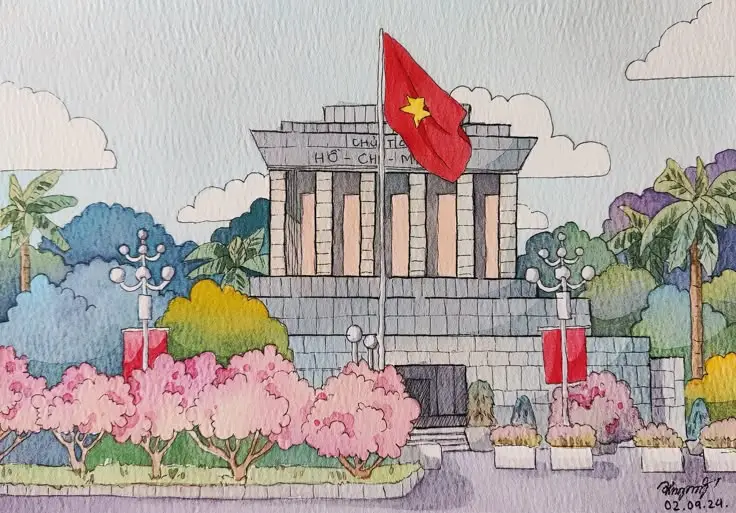 Vẽ Lăng Bác Hồ Chưa Tô Màu - Học Hỏi Lịch Sử Cho Trẻ 18