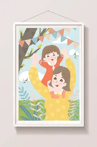 Tranh vẽ mẹ và con gái đơn giản dễ thương 69