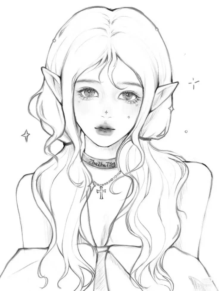 Vẽ cô gái anime đơn giản: Nghệ thuật dễ thương 70