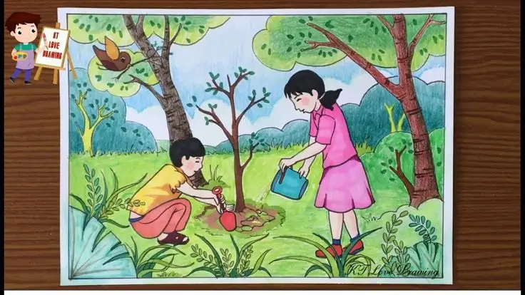 Vẽ Tranh Cuộc Sống Quanh Em Lớp 5 Đơn Giản: Hình Ảnh Đầy Màu Sắc 14