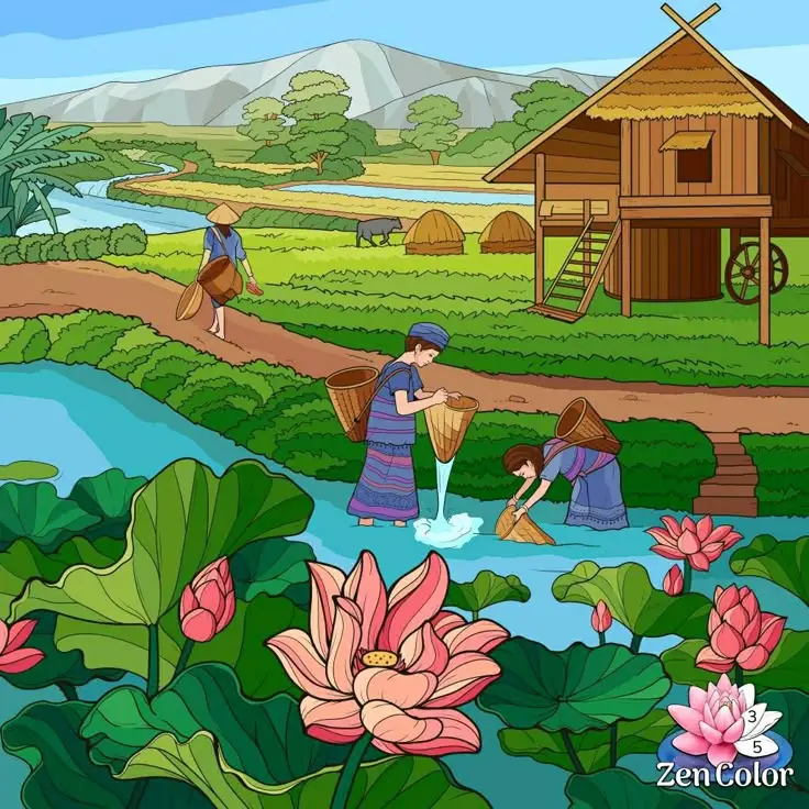 Vẽ Tranh Làng Nghề Truyền Thống Đơn Giản: Lưu Giữ Giá Trị Văn Hóa 3