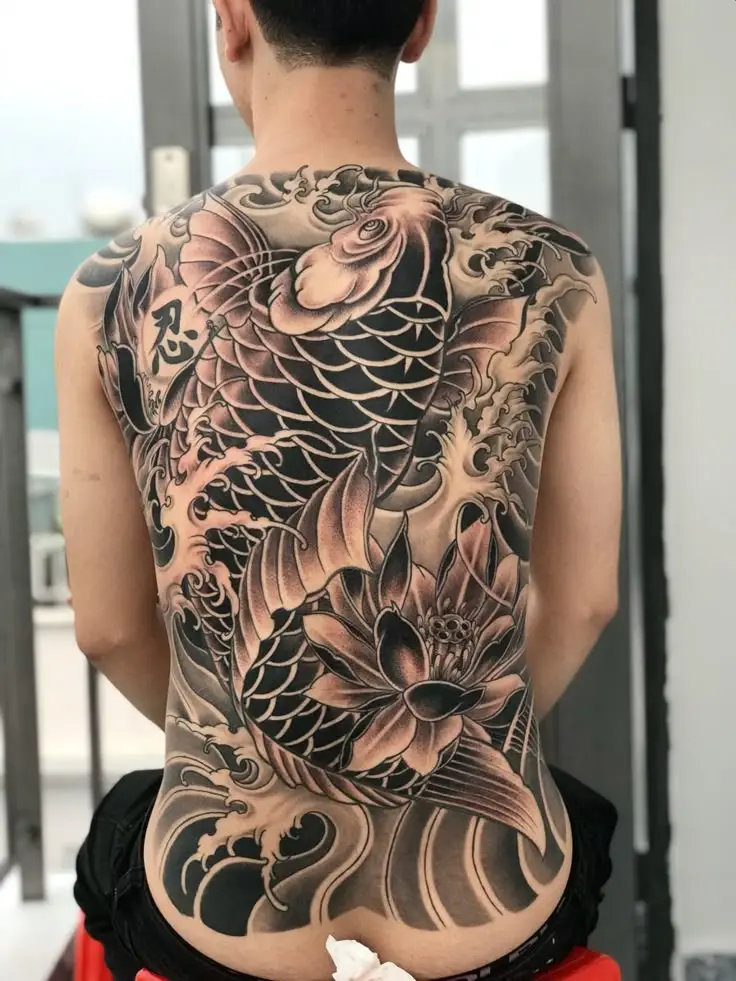 Hình Xăm Cá Chép Full Lưng Đẹp và Ý Nghĩa 23