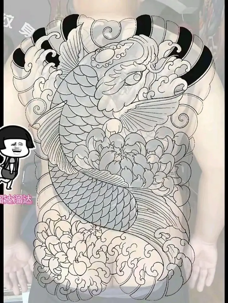 Hình Xăm Cá Chép Full Lưng Đẹp và Ý Nghĩa 32