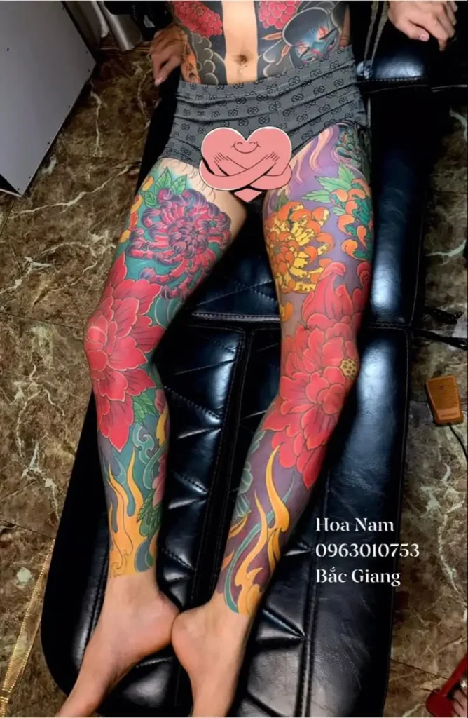 Xăm Full Chân Hoa Mẫu Đơn: Sắc Đẹp Và Tình Yêu 2