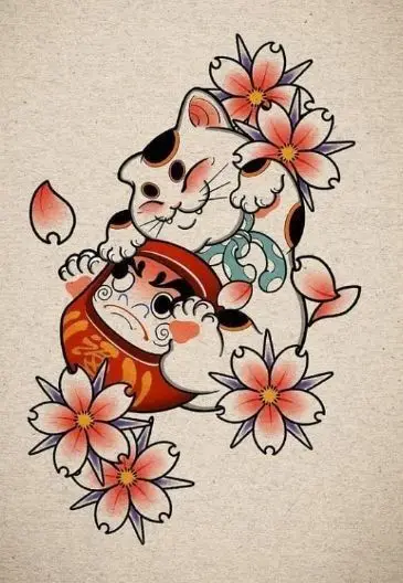 Xăm Mèo Thần Tài Mini: Xu Hướng Hình Xăm Năm Nay 24