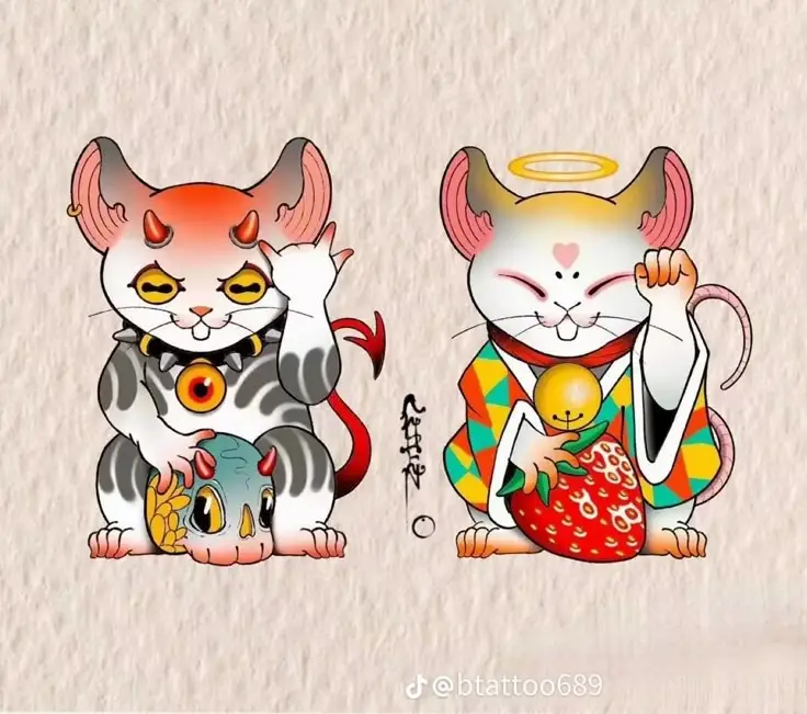 Xăm Mèo Thần Tài Mini: Xu Hướng Hình Xăm Năm Nay 55
