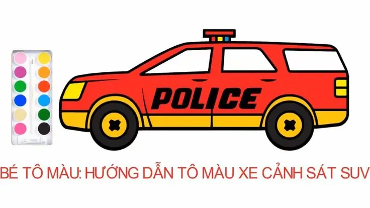 Khám phá xe cảnh sát qua tranh tô màu thú vị 20