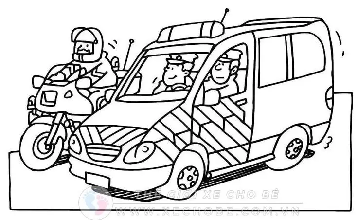 Khám phá xe cảnh sát qua tranh tô màu thú vị 30