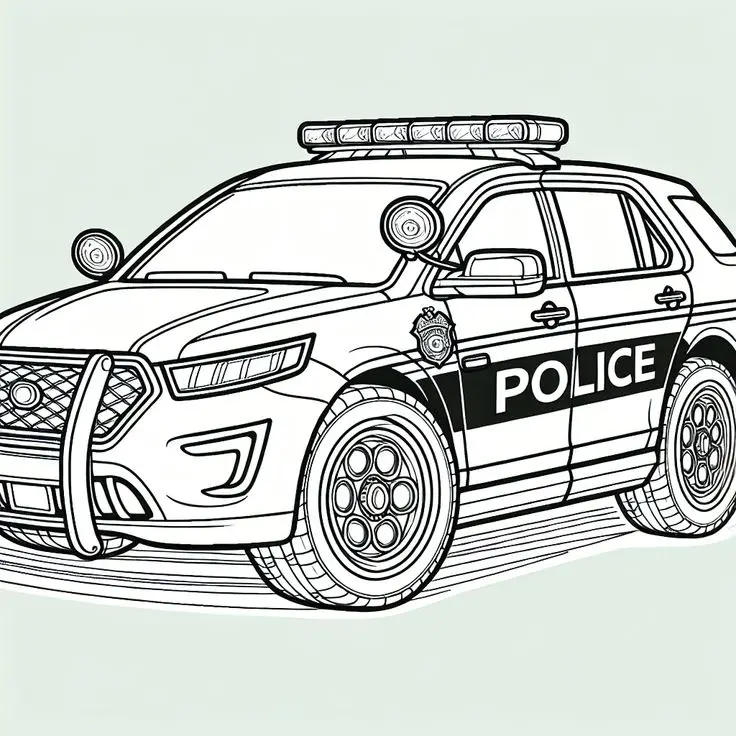Khám phá xe cảnh sát qua tranh tô màu thú vị 67